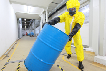 Safety showers for hazardous substances