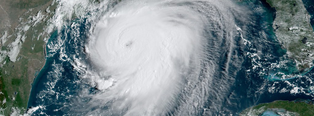 image of hurricane laura taken from satellite