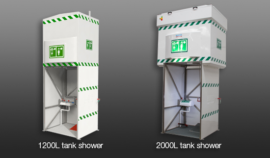 1200 liter tank shower and 2000 liter tank shower