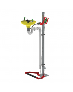 Pedestal mounted eye wash with ASA open bowl