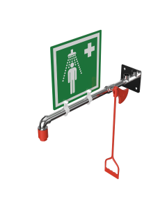 Wall mounted unheated safety shower