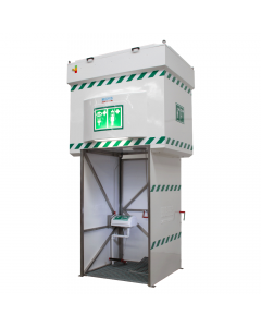 Hughes 2000L jacketed and insulated emergency tank shower for environments without constant water flow