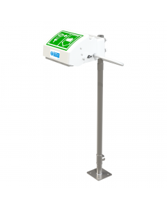 Pedestal mounted eye wash with ABS closed bowl