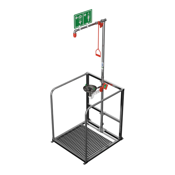 Floor Mounted Indoor Unheated Safety Shower & Eye/Face Wash with Protective Frame