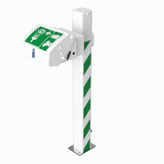 Hughes pedestal mounted eye wash with ABS lid 