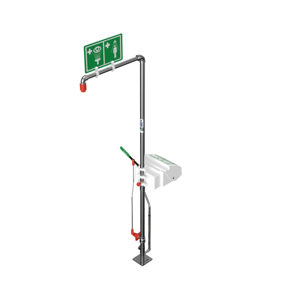 Floor Mounted Outdoor Emergency Safety Shower with Eye/Face Wash and Body Spray