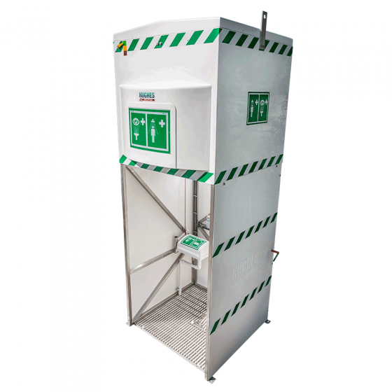 Hughes jacketed and insulated emergency tank shower for all environments 