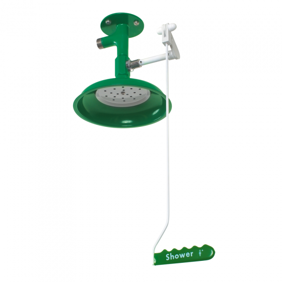 Ceiling mounted laboratory safety shower