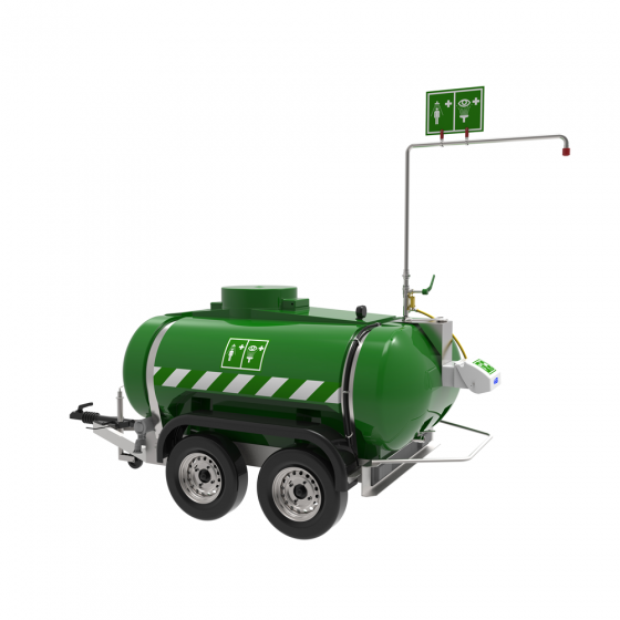 2000L mobile safety shower bowser with ABS closed bowl eye wash from Hughes