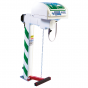 Trace tape heated pedestal mounted eye wash with GRP closed bowl and integral handheld shower