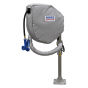 Pedestal mounted retractable hose reel