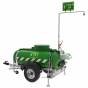 Hughes mobile safety shower bowser holds 1200L of water for use in an emergency