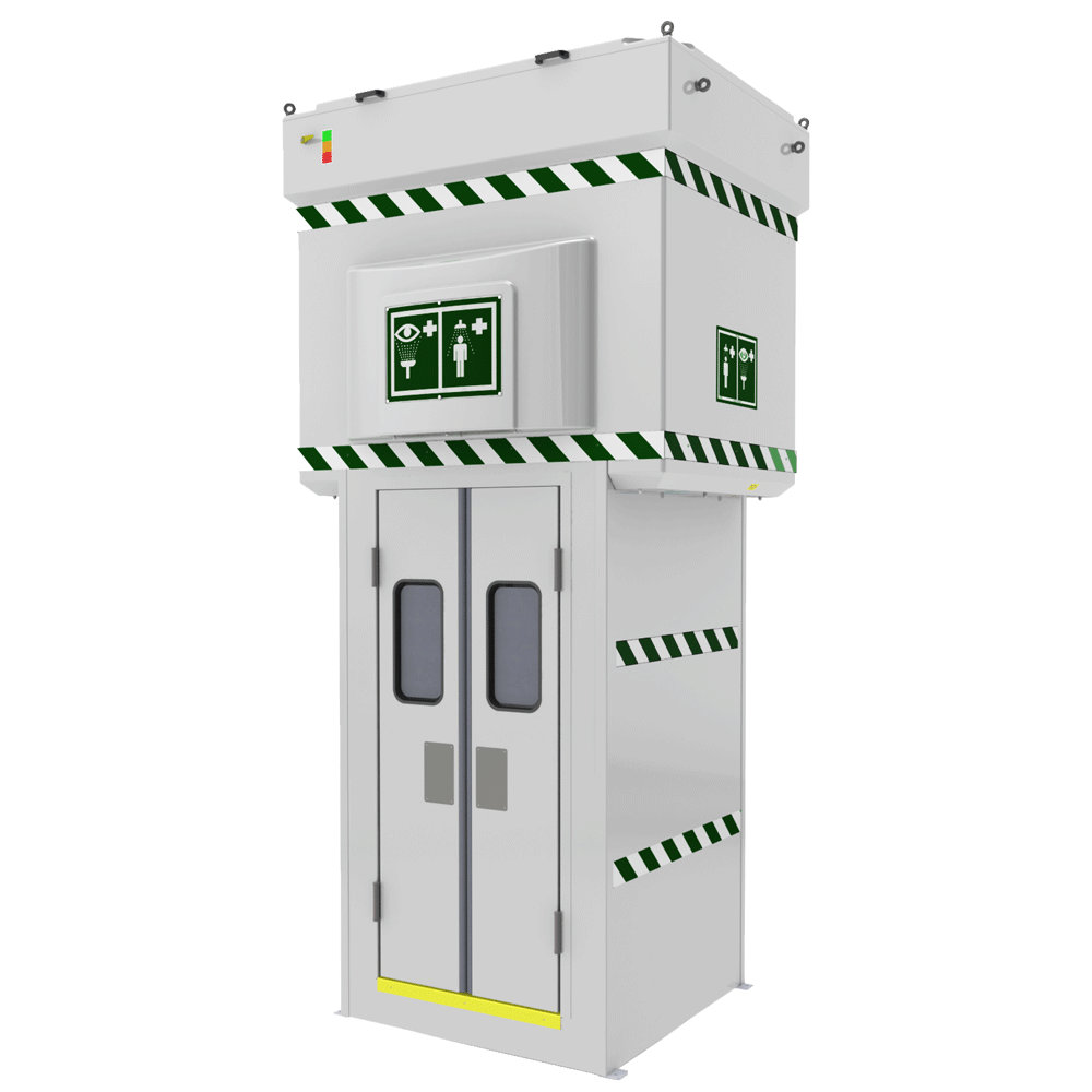 Polar Safety Shower with Immersion Heated 2000L Overhead Tank